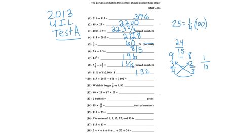 uil number sense 4th grade.